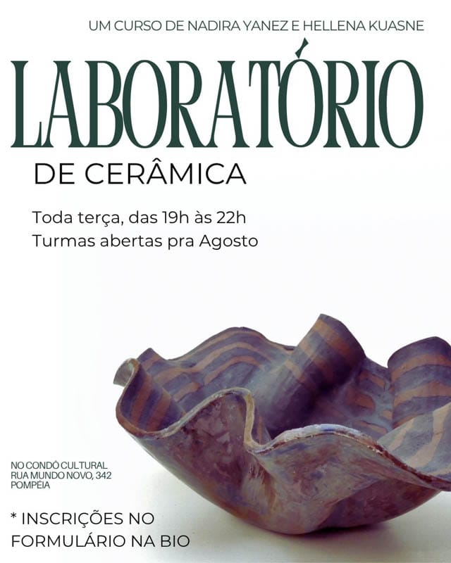 divulgação curso Laboratório de cerâmica