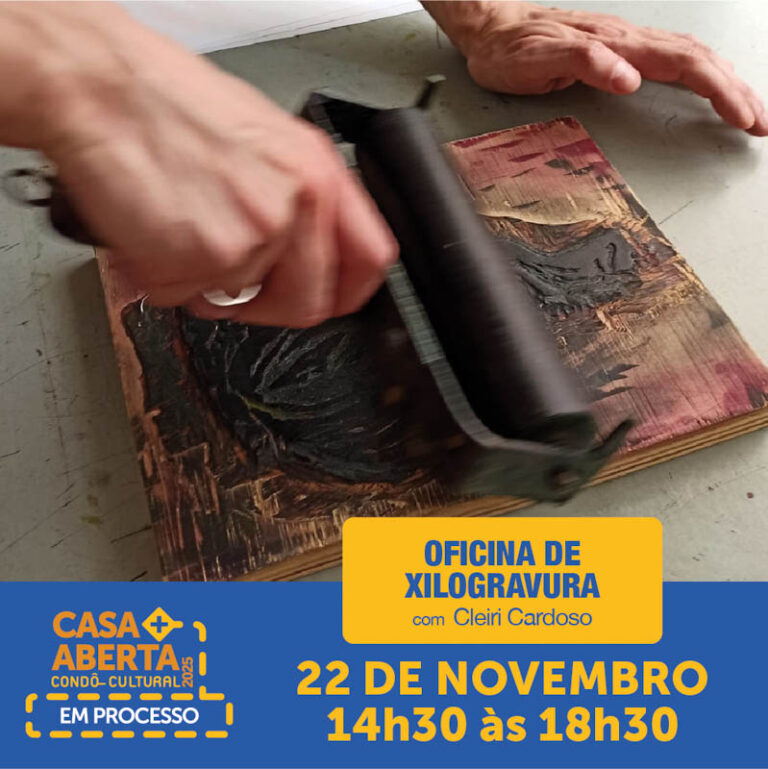 xilogravura casa aberta em processo